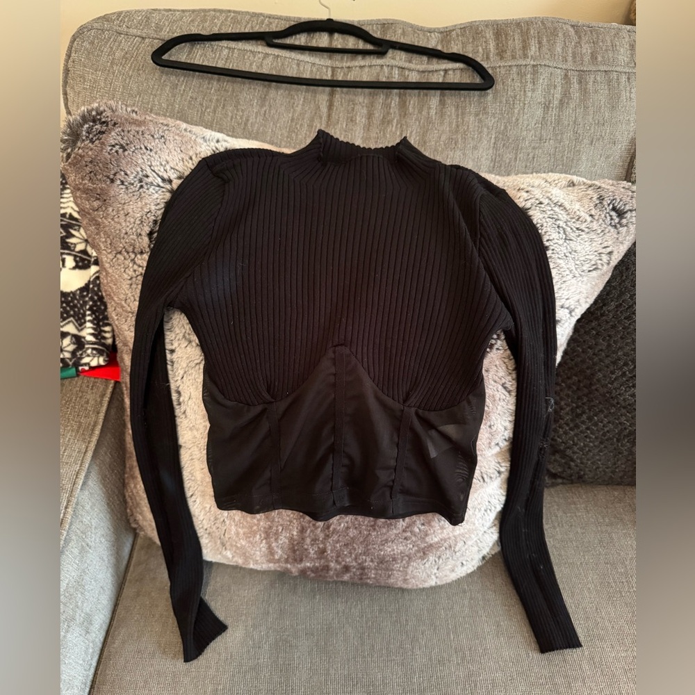 Corset style black sweater